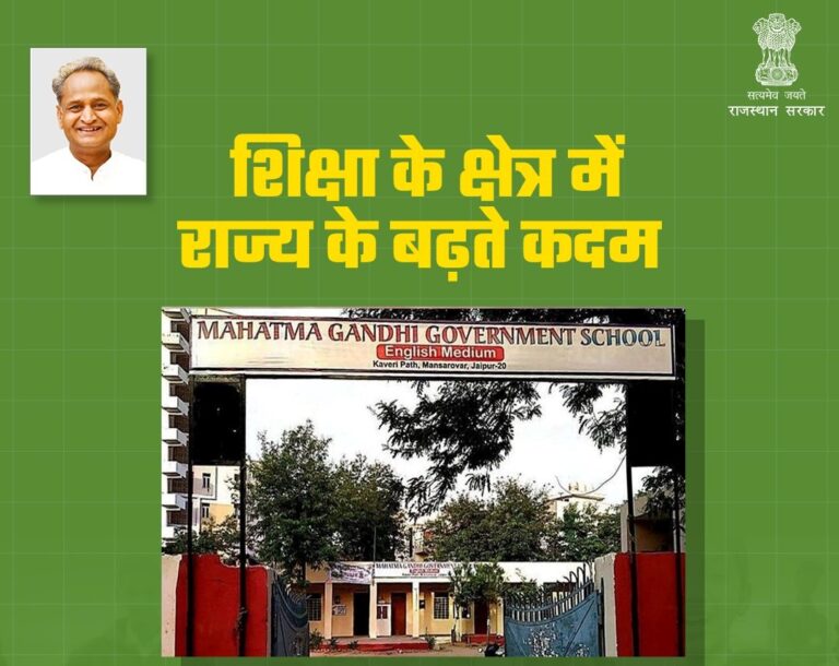 प्रदेश के 240 राजकीय विद्यालय होंगे – महात्मा गांधी अंग्रेजी माध्यम विद्यालयों में रूपांतरित