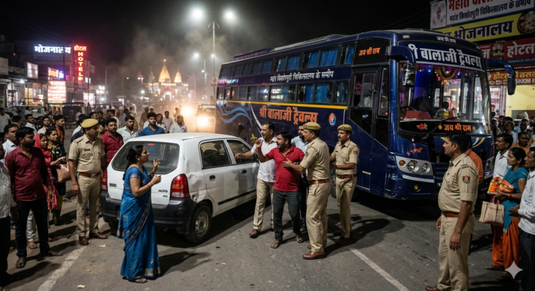 Mehandipur Balaji: कार और बस की भिड़ंत के बाद भारी बवाल, बस कर्मियों ने श्रद्धालुओं से की मारपीट, तीन गिरफ्तार