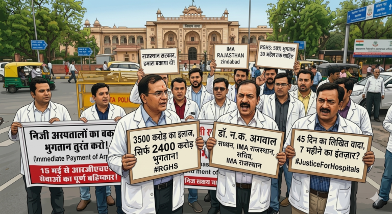RGHS NEWS: ‘राजस्थान गवर्नमेंट हेल्थ स्कीम’ सेवाओं का 15 मई से बहिष्कार —इंडियन मेडिकल एसोसिएशन